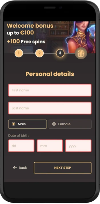 Nationalcasino register form
